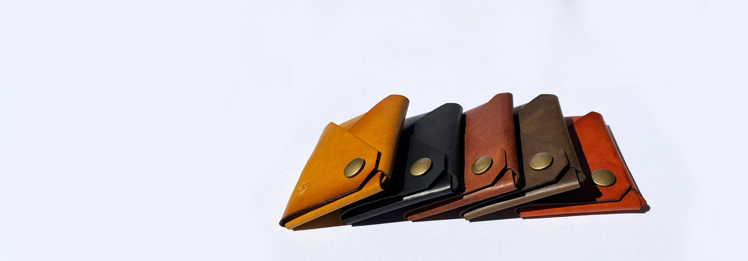 Origami leather card holders - many colors available